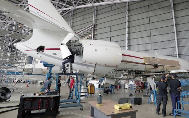 First Heavy Maintenance Inspection on a Falcon 2000LXS by ExecuJet MRO Services Malaysia 