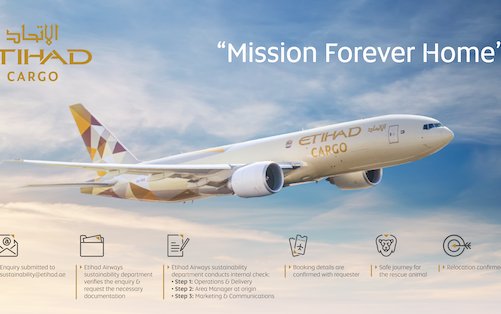 Forever Home - Etihad Cargo not-for-profit live animal at risk transportation initiative 