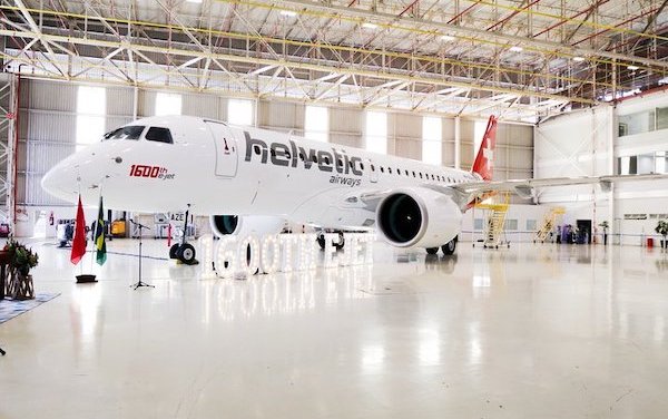 The 1600th Embraer E-Jet delivered to Helvetic Airways